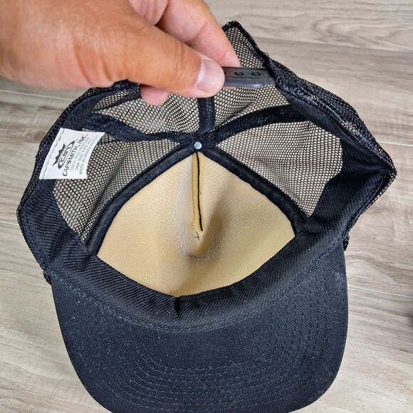 VINTAGE Lonesome Black  Mesh SNAPBACK TRUCKER Hat - Picture 7 of 8